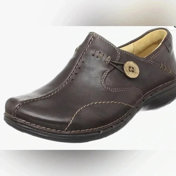 Clark’s Unstructured Brown Leather Slip On Loafers Size 7M - Picture 4 of 11
